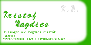 kristof magdics business card