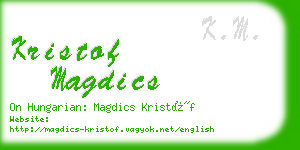 kristof magdics business card